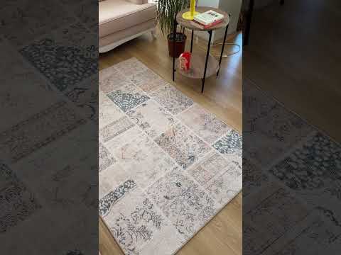 Bej Patchwork Vintage Halı - MV 677